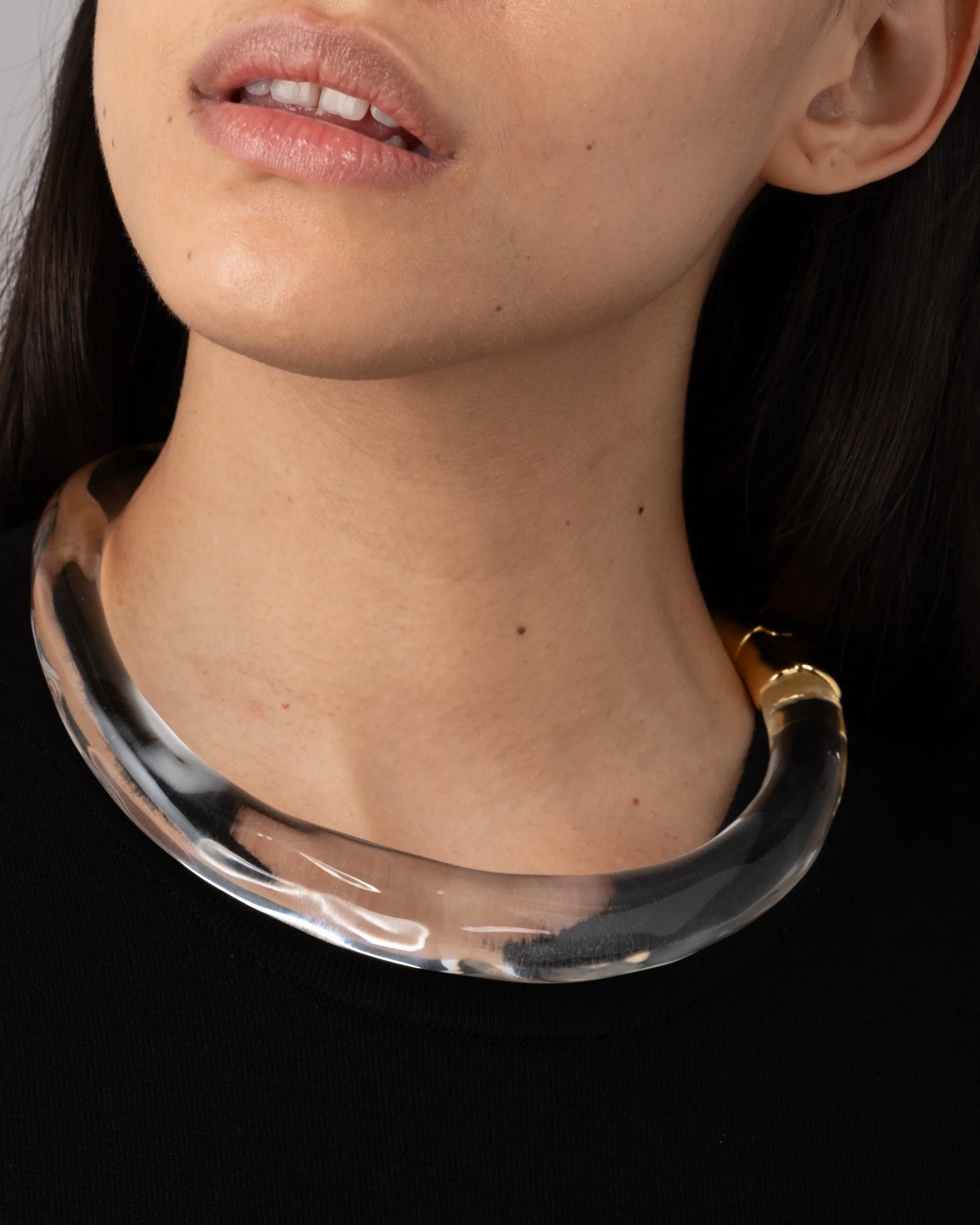 Clear Lucite Hinge Collar