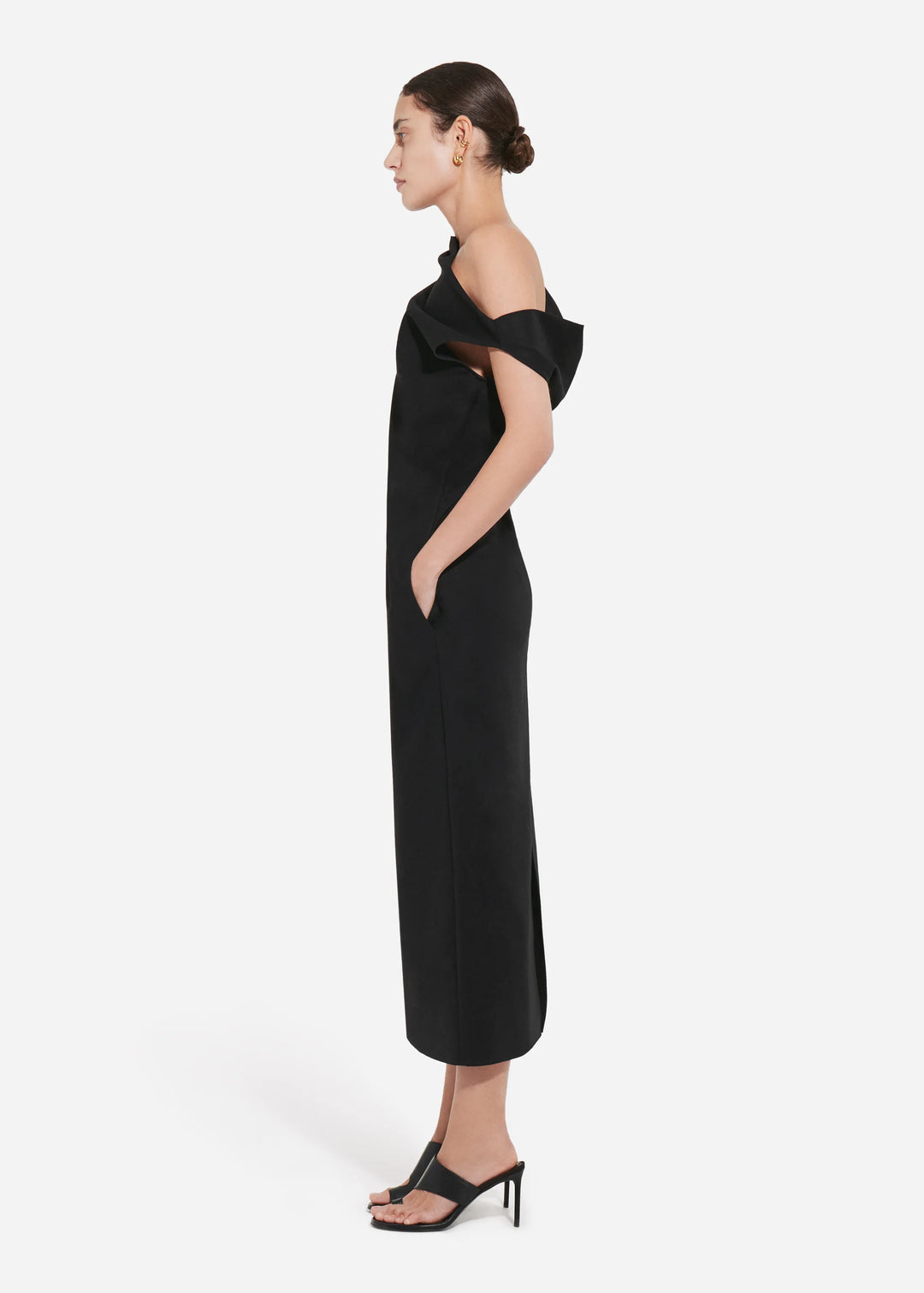 Draped Back Dress - Black