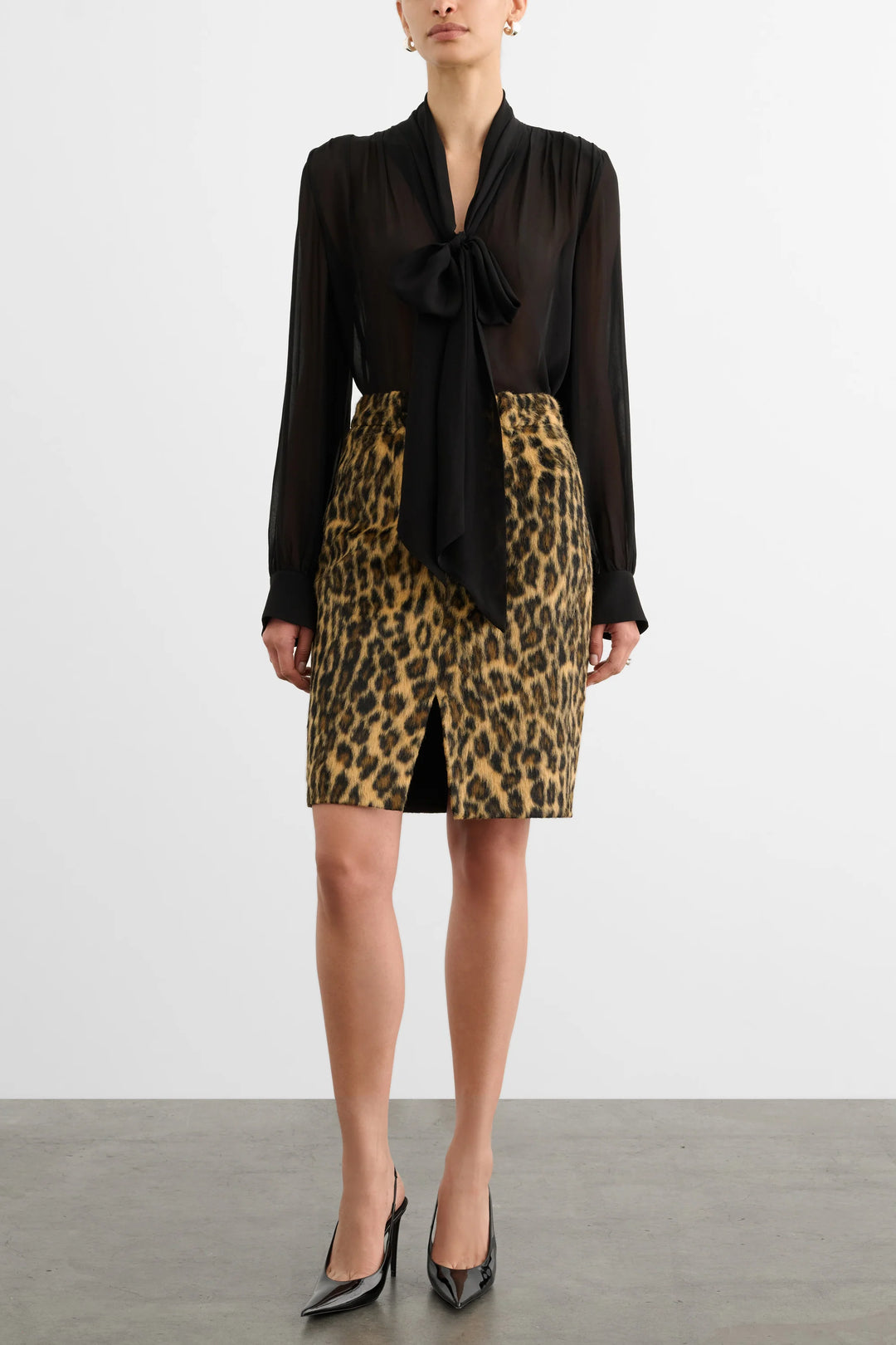 Noelle Knee Length Pencil Skirt - Animal Print
