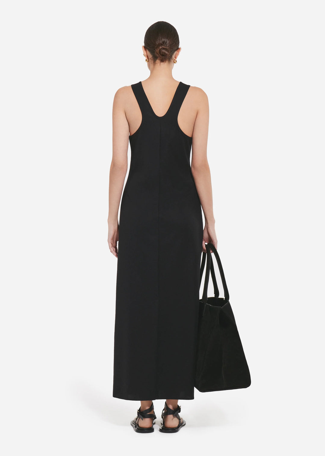 Racer Back Tank Dress - Black