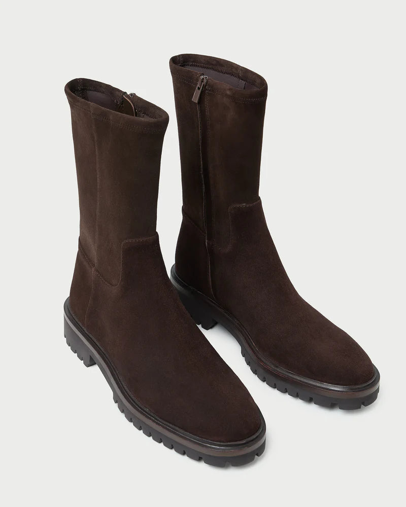 Danny Stretch Suede Boot - Brown