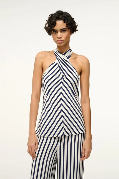 DAWN TOP - WHITE NAVY STRIPE