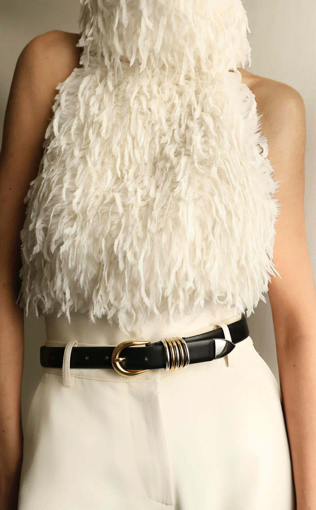 Constance Mixed Metal Belt - Black
