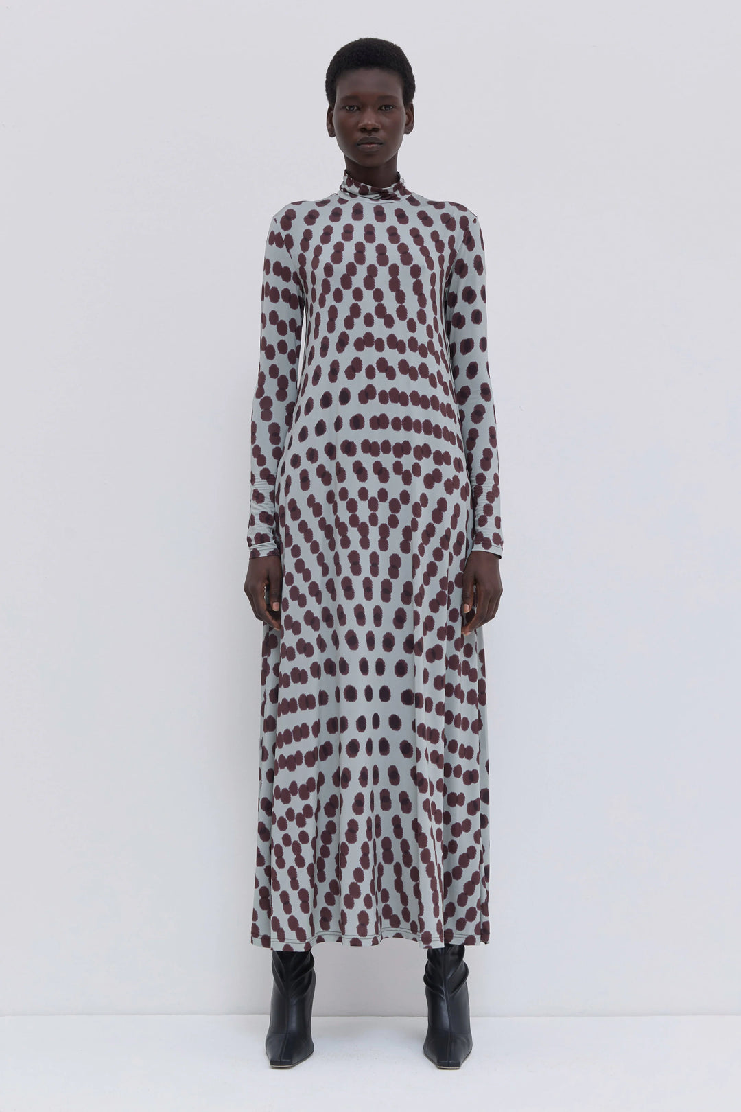 Dewika Turtleneck Dress - Brown Multi