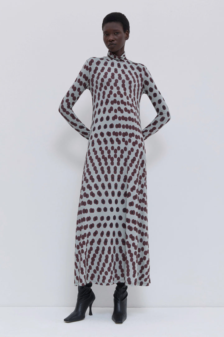 Dewika Turtleneck Dress - Brown Multi