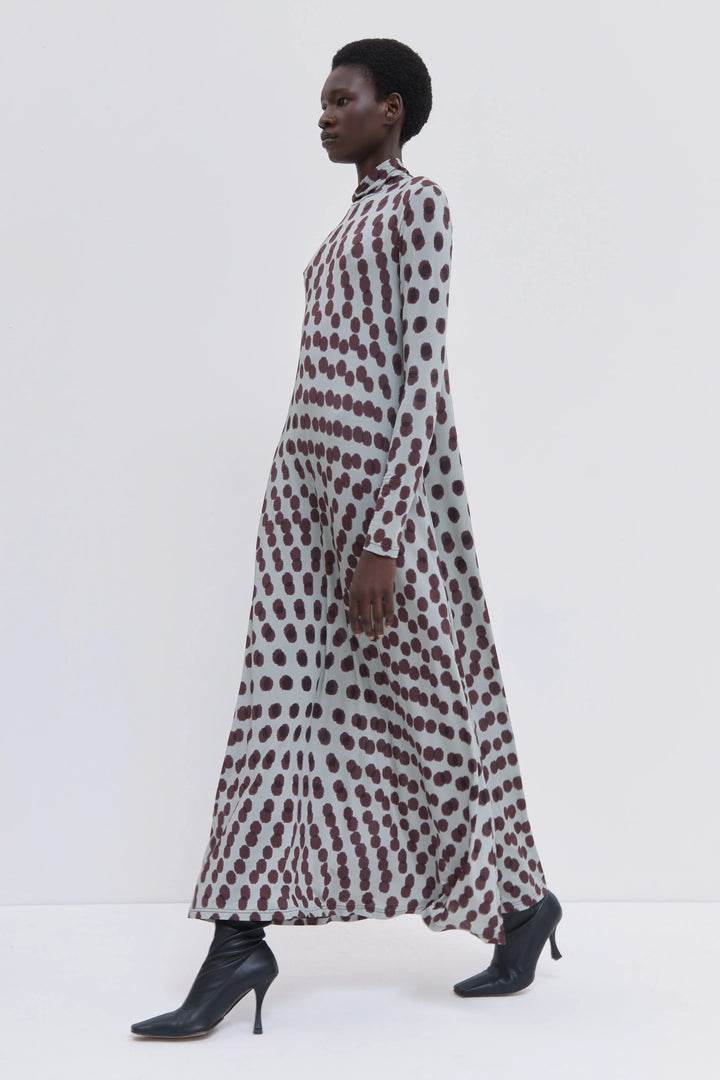 Dewika Turtleneck Dress - Brown Multi