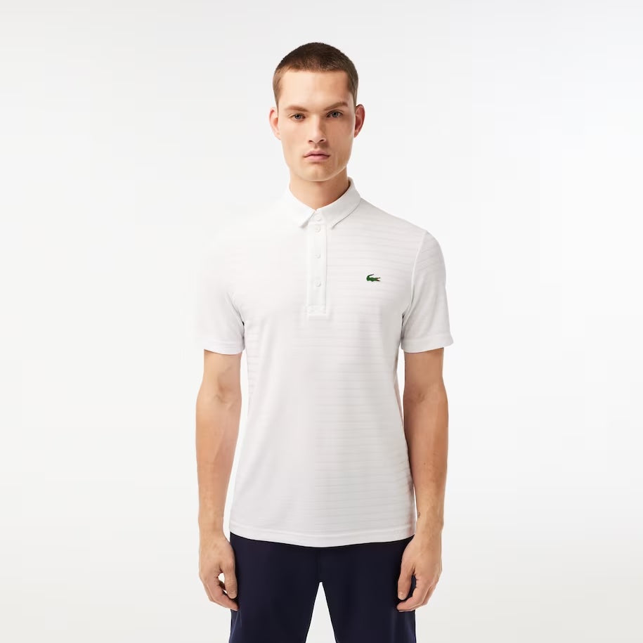 MEN'S SPORT TEXTURED BREATHABLE GOLF POLO - White