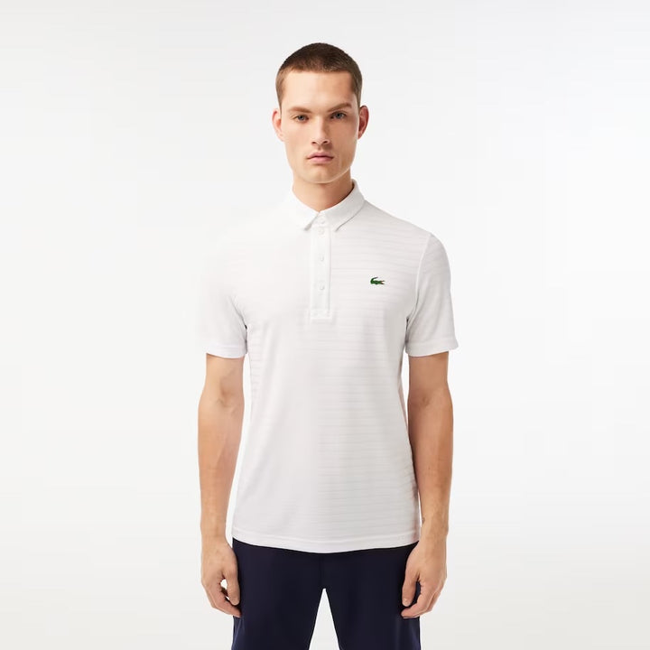 MEN'S SPORT TEXTURED BREATHABLE GOLF POLO - White
