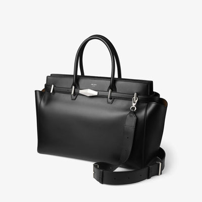 Diamond Belted Top Handle Medium - Black/Antique Silver