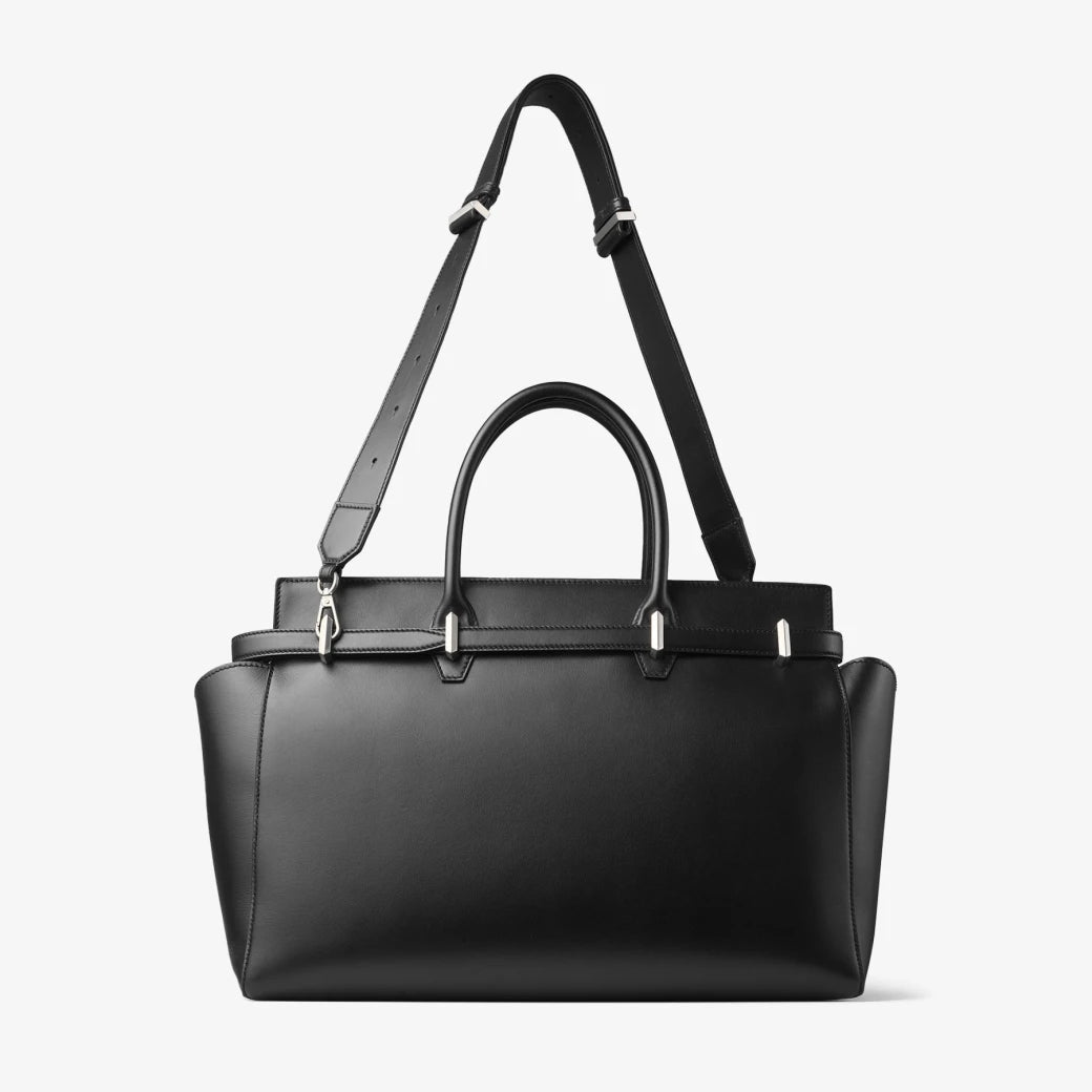 Diamond Belted Top Handle Medium - Black/Antique Silver