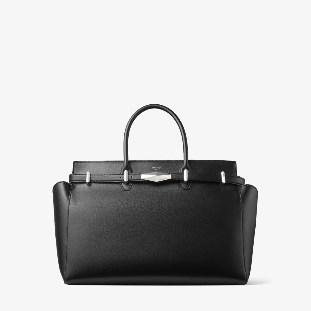 Diamond Belted Top Handle Medium - Black/Antique Silver