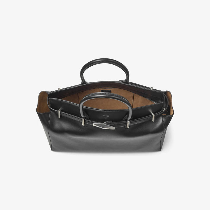 Diamond Belted Top Handle Medium - Black/Antique Silver