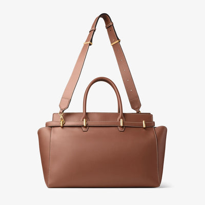 Diamond Belted Top Handle Medium - Tan/Ecru/Gold