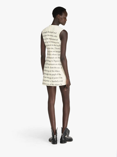 TEXT' PRINT MINI SHIFT DRESS - Ivory