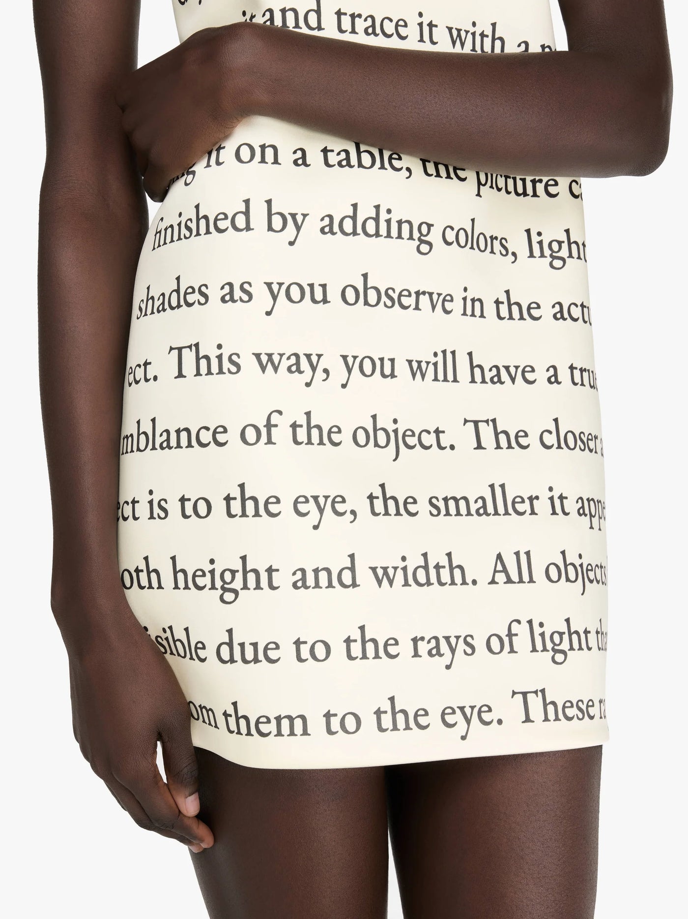 TEXT' PRINT MINI SHIFT DRESS - Ivory
