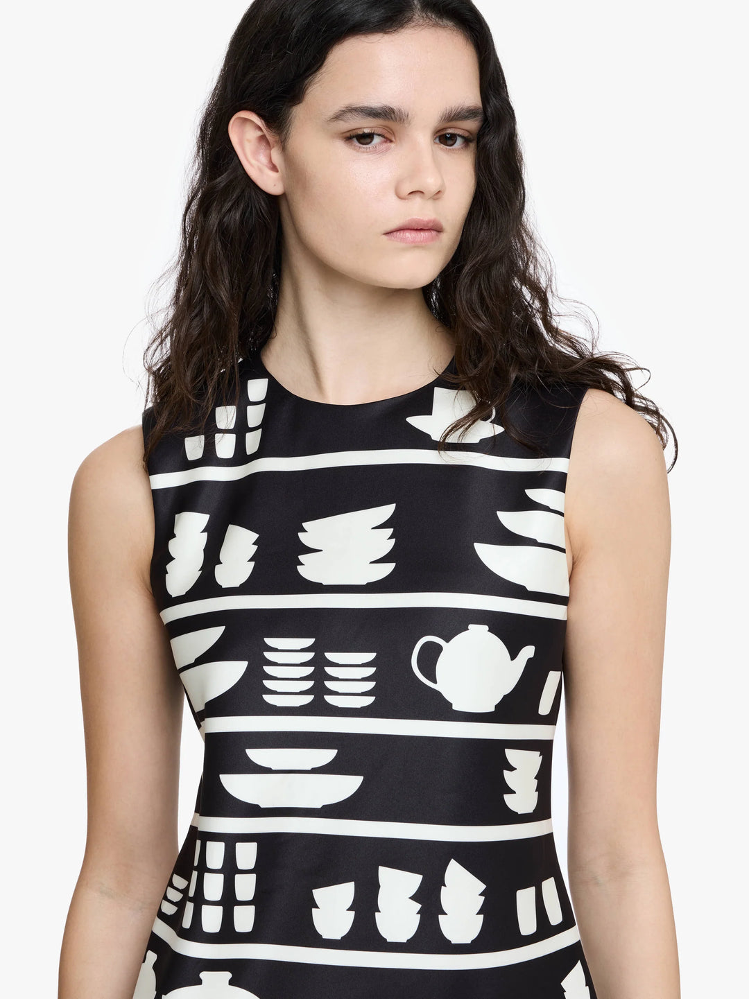 MINI SHIFT DRESS - Black/White