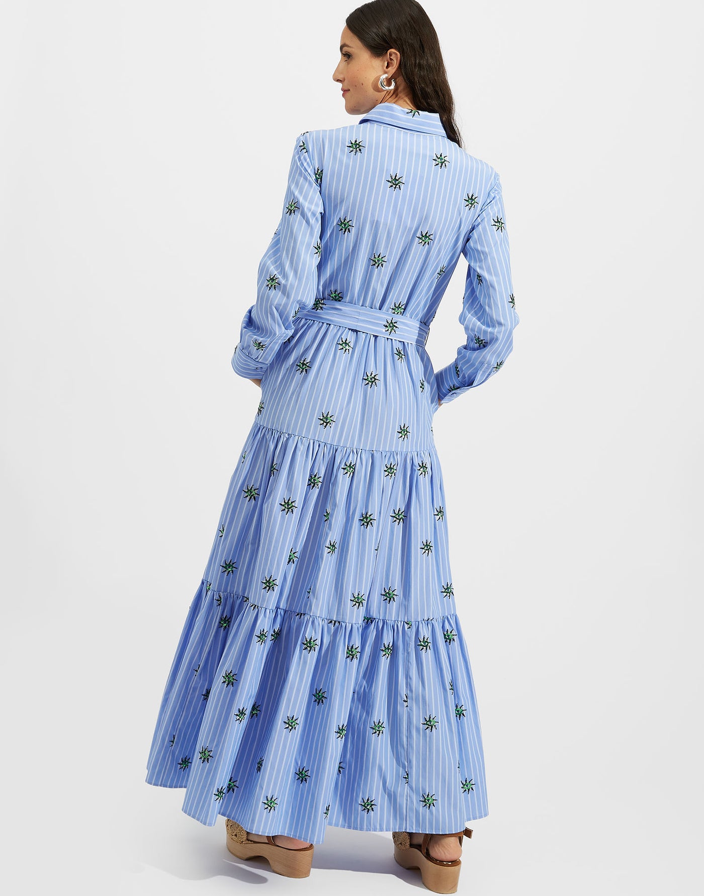 Bellini Dress - Third Eye Embroidered in Popeline