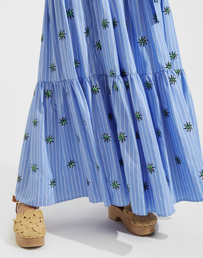 Bellini Dress - Third Eye Embroidered in Popeline