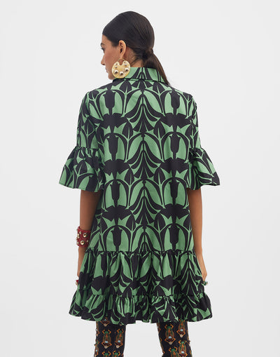Choux Dress - Papyrus Green in Cotton Poplin