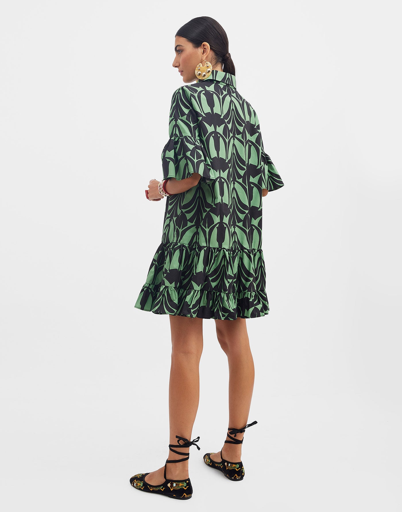 Choux Dress - Papyrus Green in Cotton Poplin