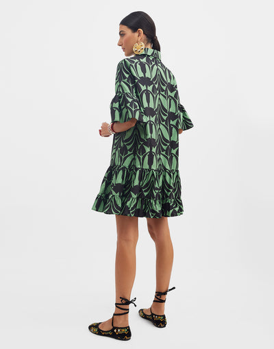 Choux Dress - Papyrus Green in Cotton Poplin