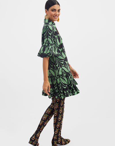 Choux Dress - Papyrus Green in Cotton Poplin