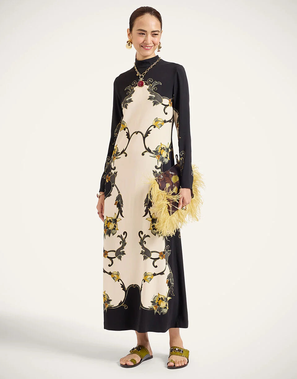 Halle Dress - Buttercup Placée Black