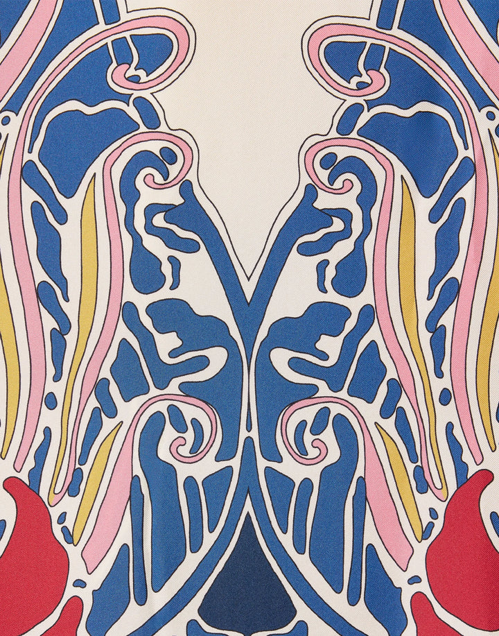 The Kaftan - Lemuria Placée Blue in Silk Twill