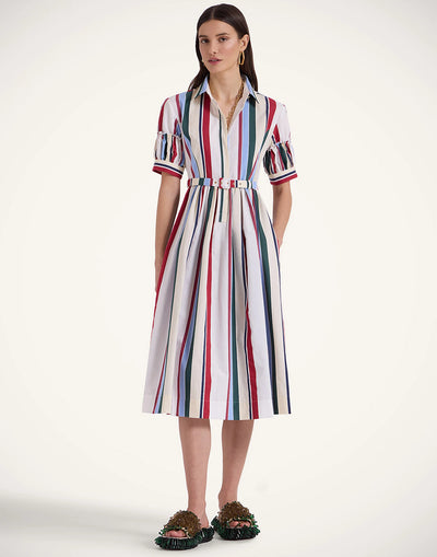 Libertine Dress - Stripes Multicolor in Jacquard