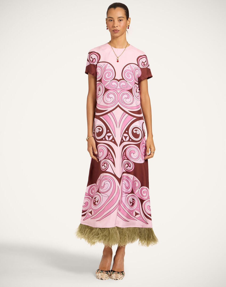 Swing Dress - Kells Swirl Placée Mauve