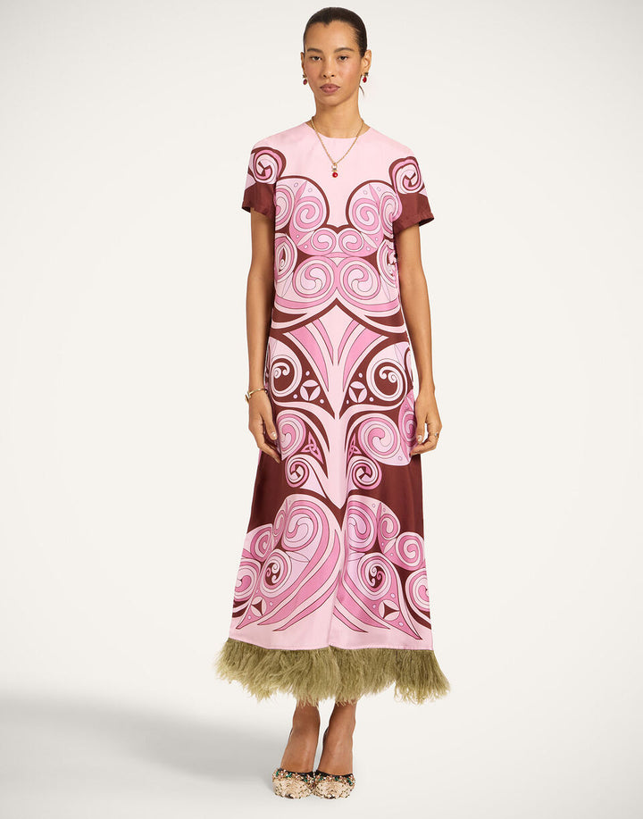 Swing Dress - Kells Swirl Placée Mauve