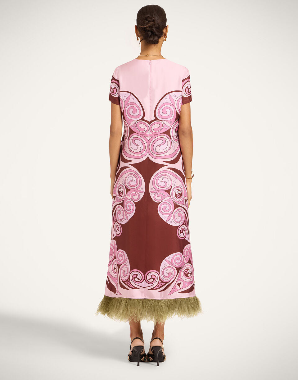Swing Dress - Kells Swirl Placée Mauve