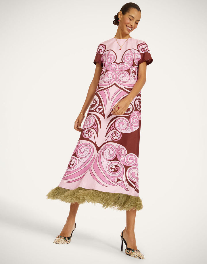 Swing Dress - Kells Swirl Placée Mauve