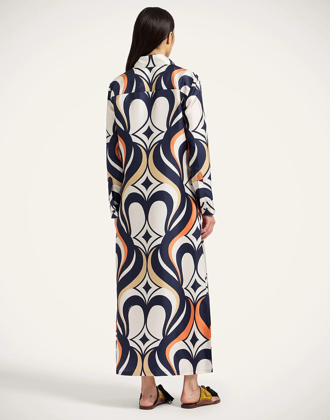 CHEMISE SWING DRESS - Jive Macro White in Silk Twill