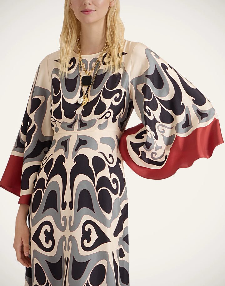 Long Sorella Dress - Phoenix Placée Ivory in Silk Twill