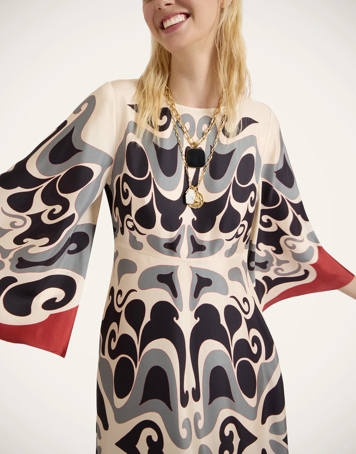 Long Sorella Dress - Phoenix Placée Ivory in Silk Twill