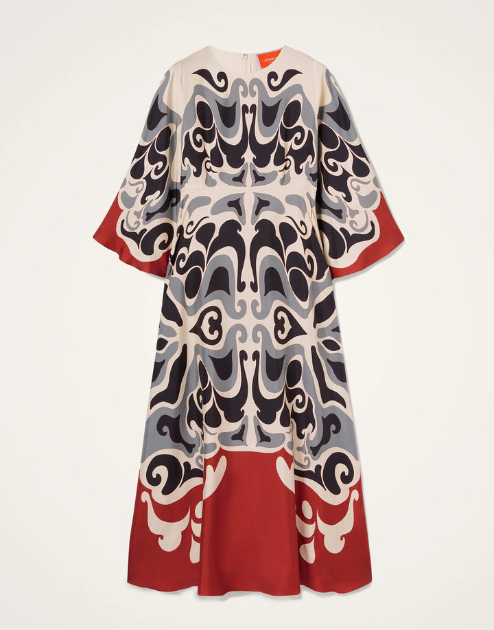 Long Sorella Dress - Phoenix Placée Ivory in Silk Twill