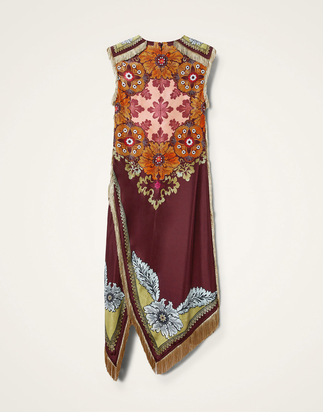 Scarf Dress - Bounty Placée Burgundy in Silk Voile