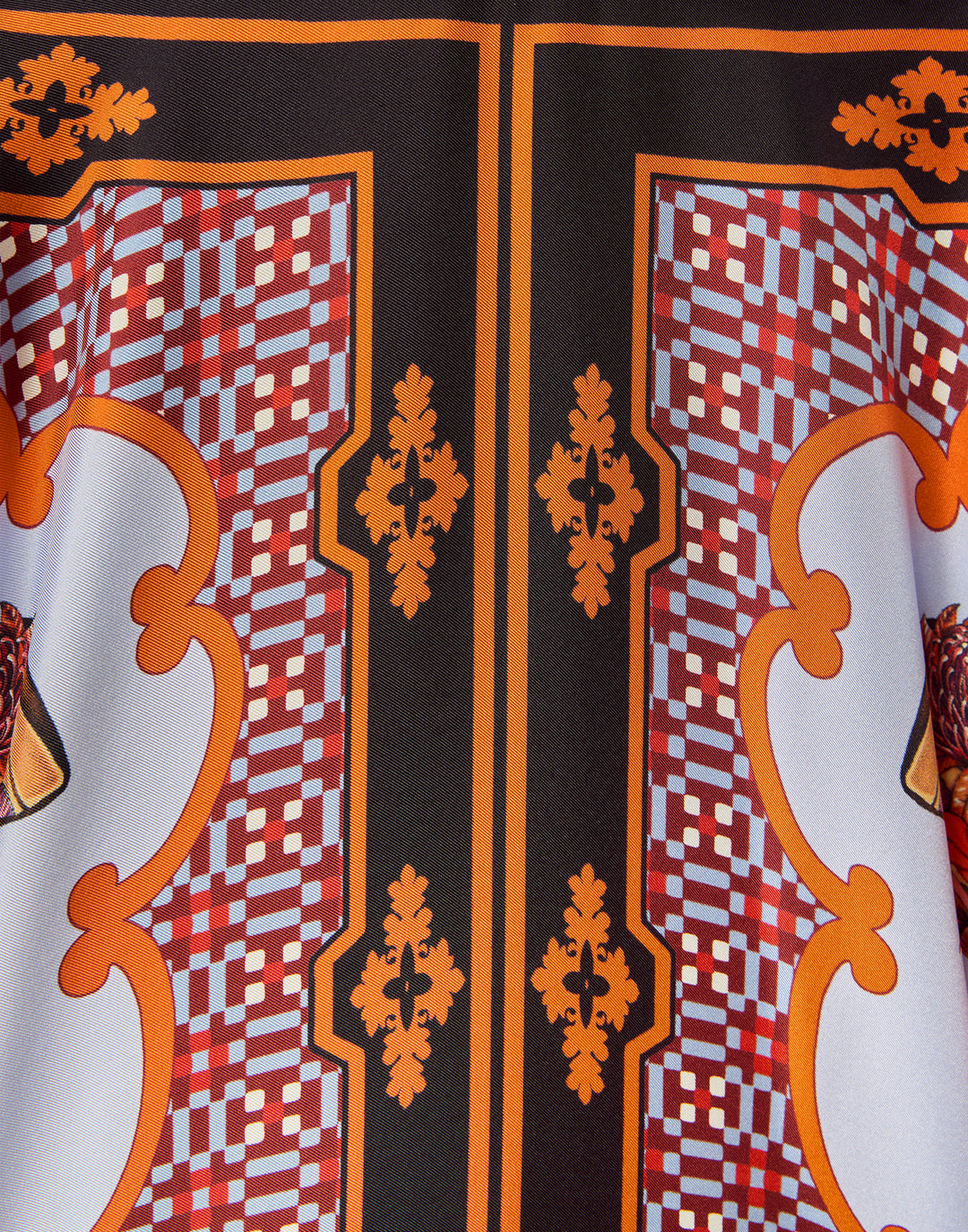 Long Sleeves San Pietro Dress - Mariposa Placée Celeste in Silk Twill