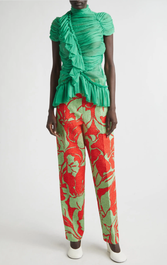 Pilar Pants - Red/Medium Green