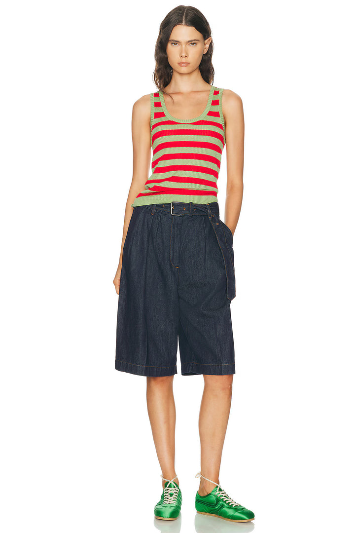 Tovia Tank Top - Red/Medium Green