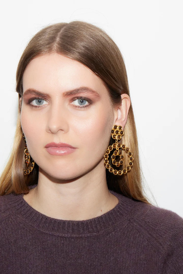 Happy Flower Smoky Quartz Earrings