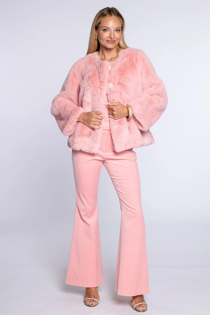 Adair Faux Fur Jacket in Ballet Pink