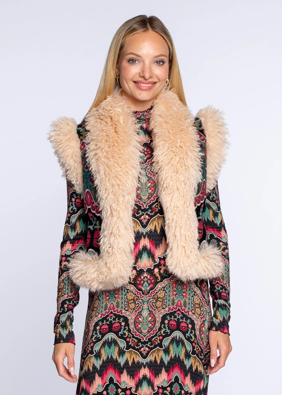 Lia Reversible Vest in Bargello Embroidery