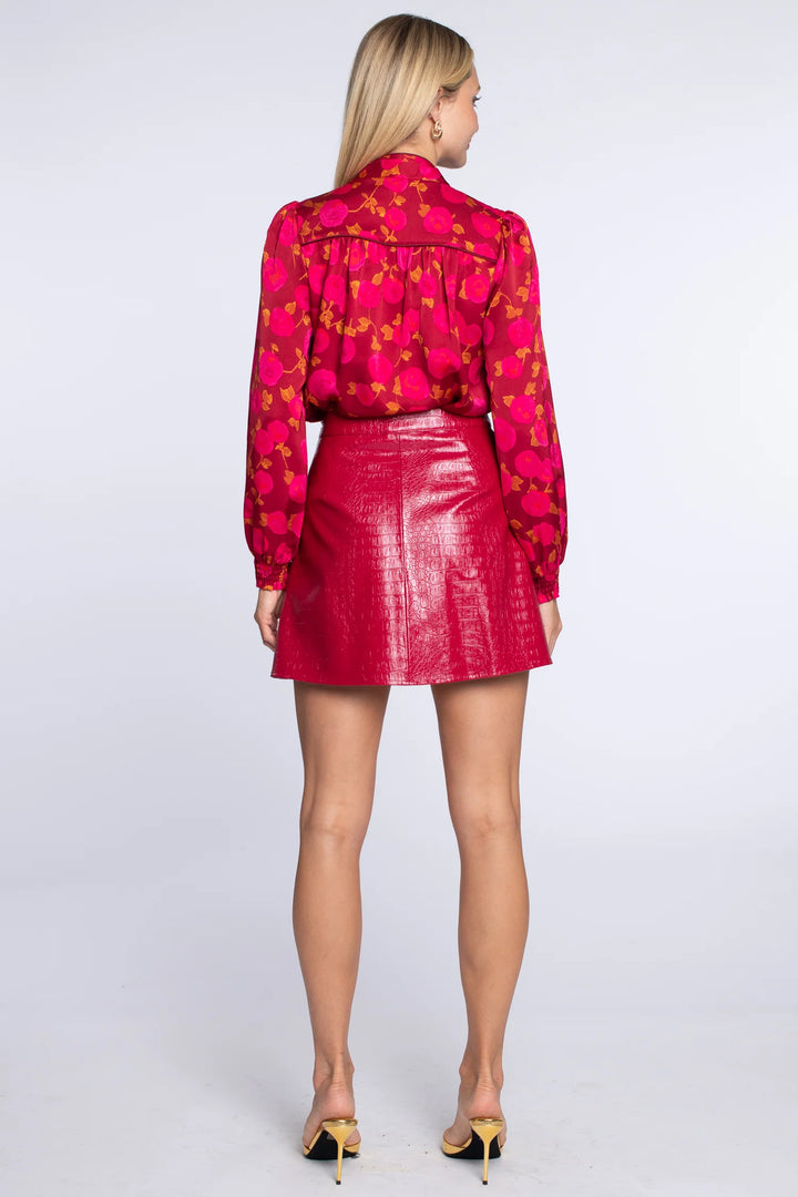 Sage Mini Skirt in Scarlett Croc
