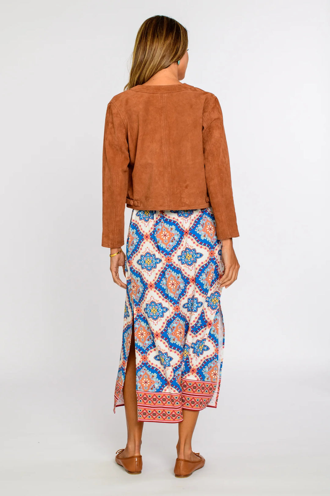 Esme Jacket in Goat Suede - Cognac