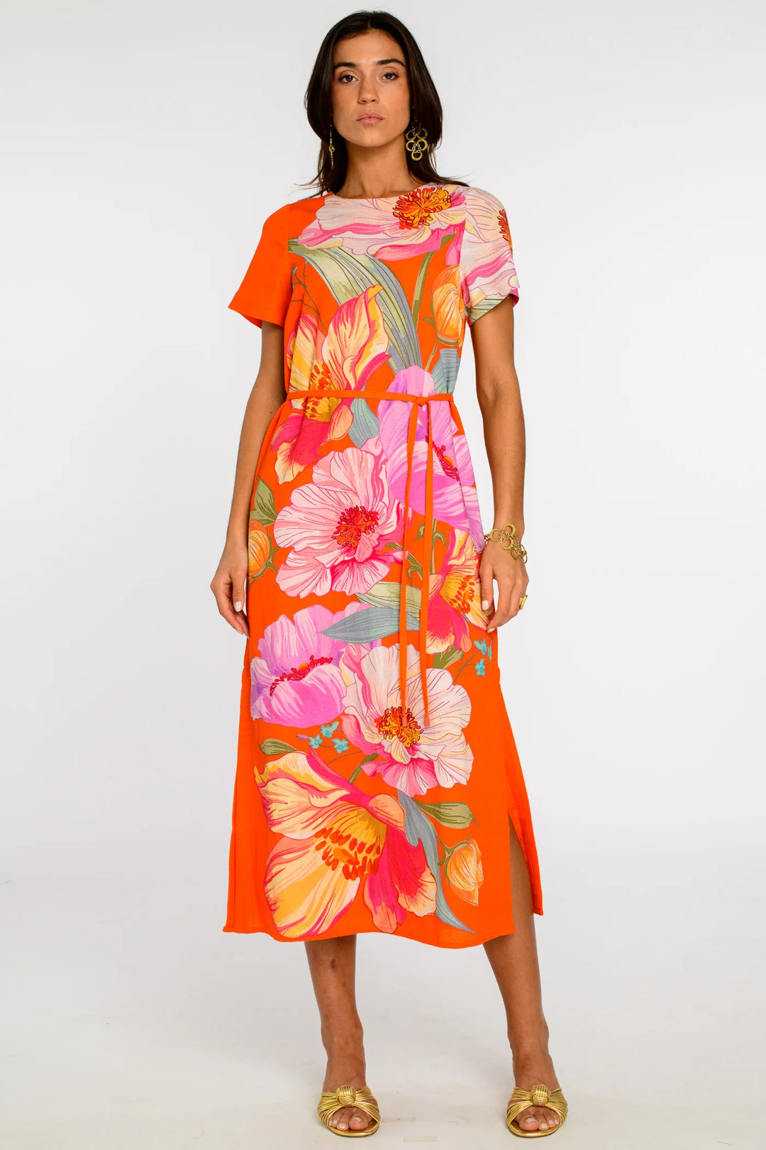 Tess Midi Dress - Sunset Blooms