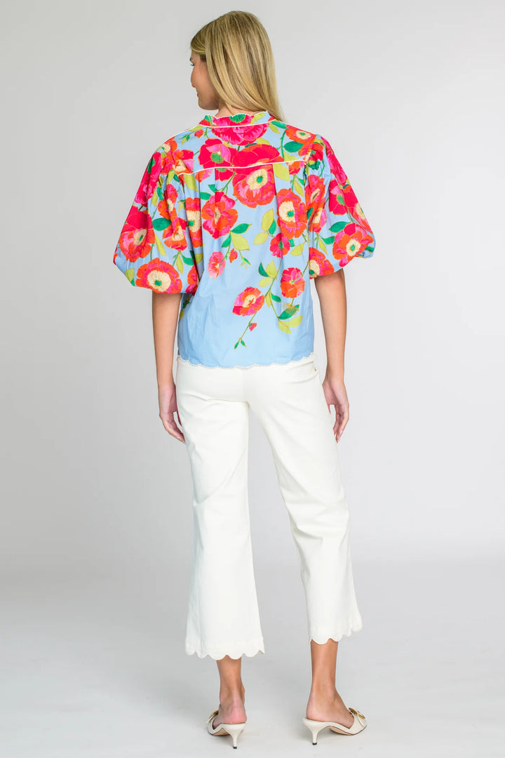 Edie Top - Poppy Patch Blueberry