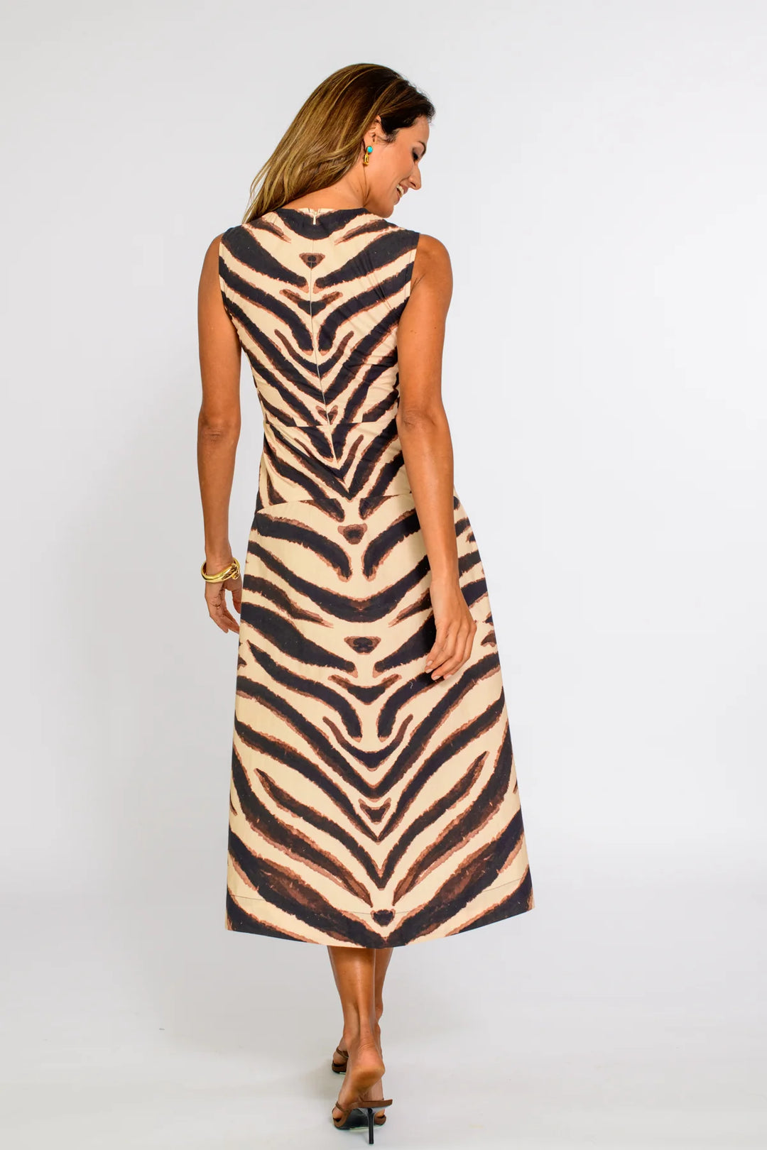 Claire Dress - Brown Zebra