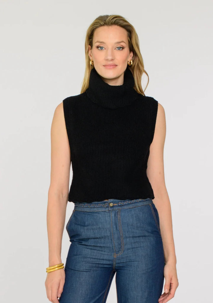 Heather Convertible Sweater - Black